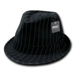 1 Dozen Decky Double Pinstripe Black White Fedora Fedoras Hats Wholesale Lots