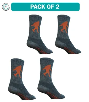 2 Pack SockGuy Wool Sasquatch Socks 6 inch Gray Large X-Large Unisex Synthetic