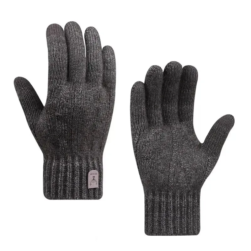 2023 new men's warm gloves winter touch screen plus fleece gloves cold warm wool knitted gloves winter gloves men