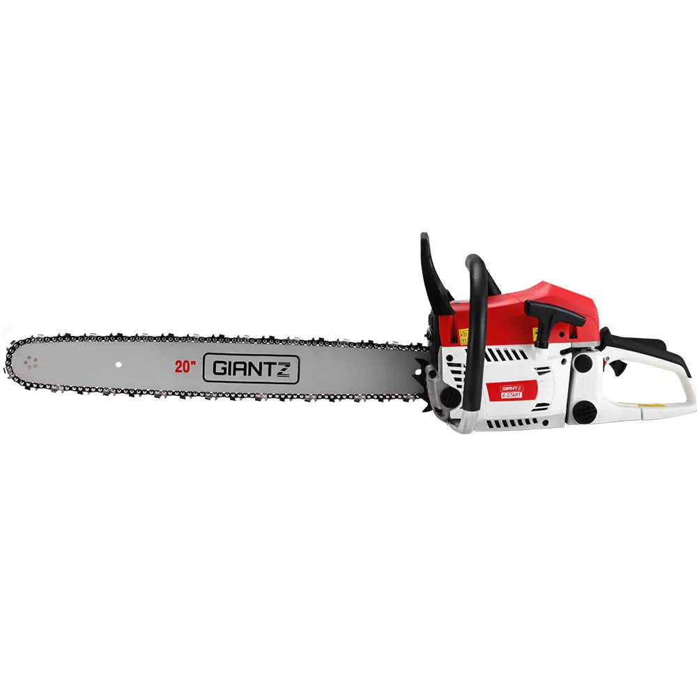 62CC 20" Petrol Chainsaw E-Start 4.5HP Anti-Vibration - Giantz