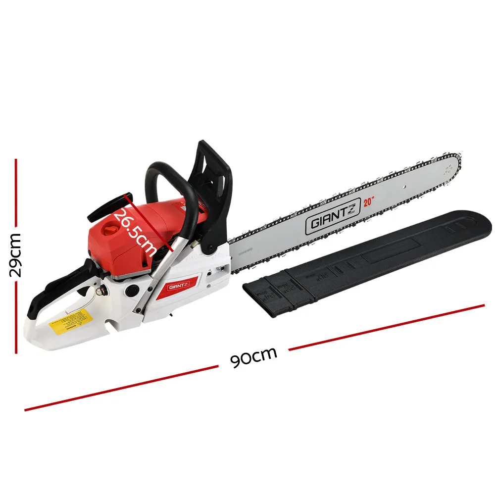 62CC 20" Petrol Chainsaw E-Start 4.5HP Anti-Vibration - Giantz