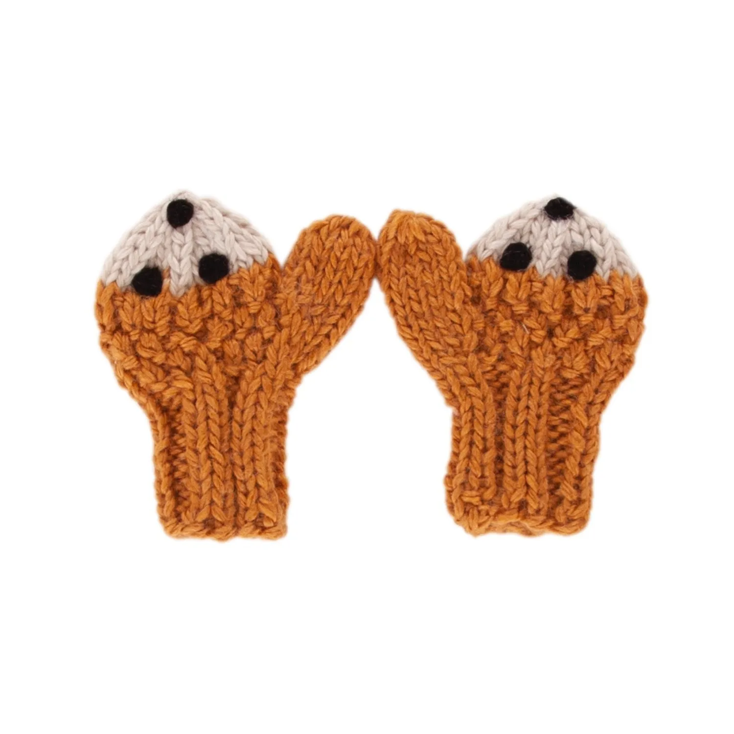 Acorn Kids Bear Face Mittens Caramel