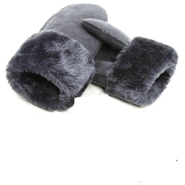 Ashore Shop Warm Winter Mittens with Fur