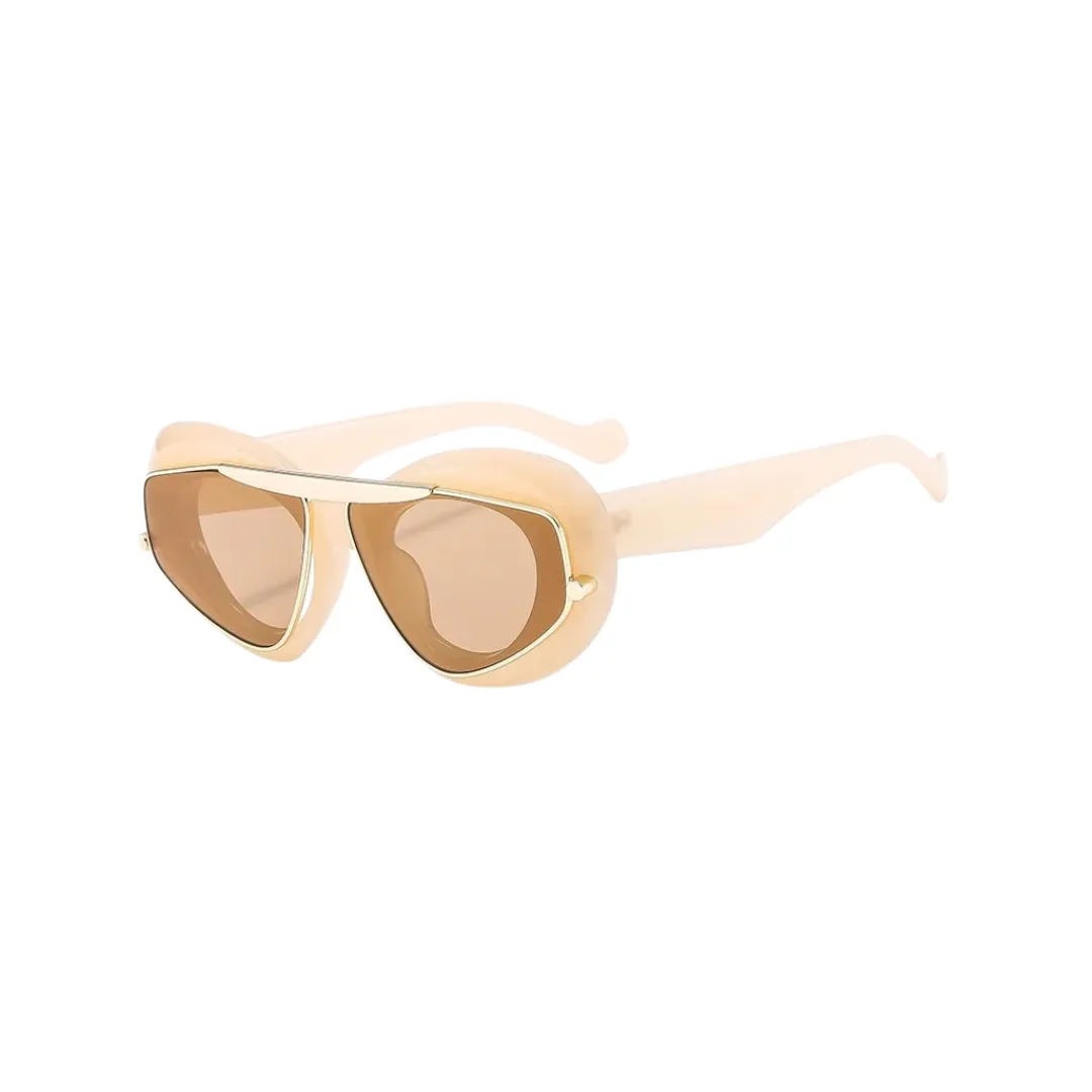 Aviator Frame Sunglasses Latte Light