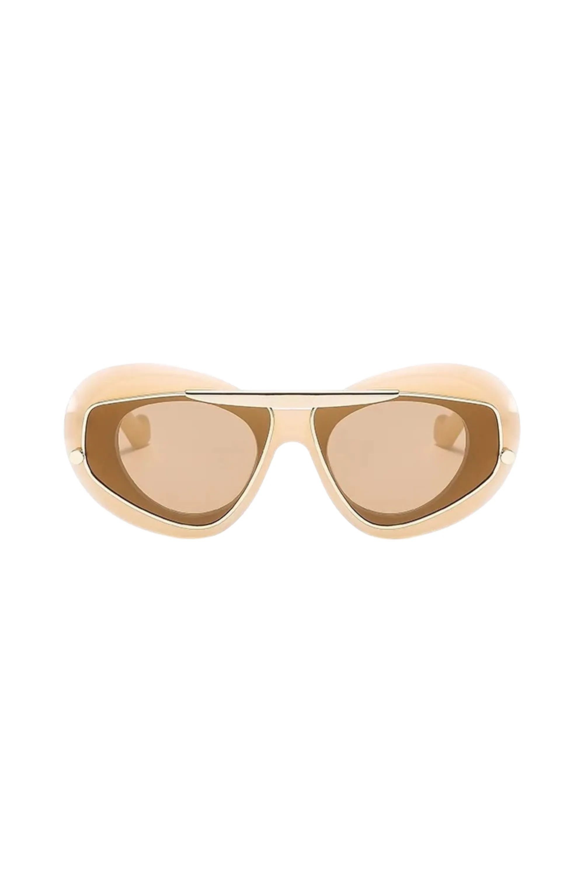 Aviator Frame Sunglasses Latte Light