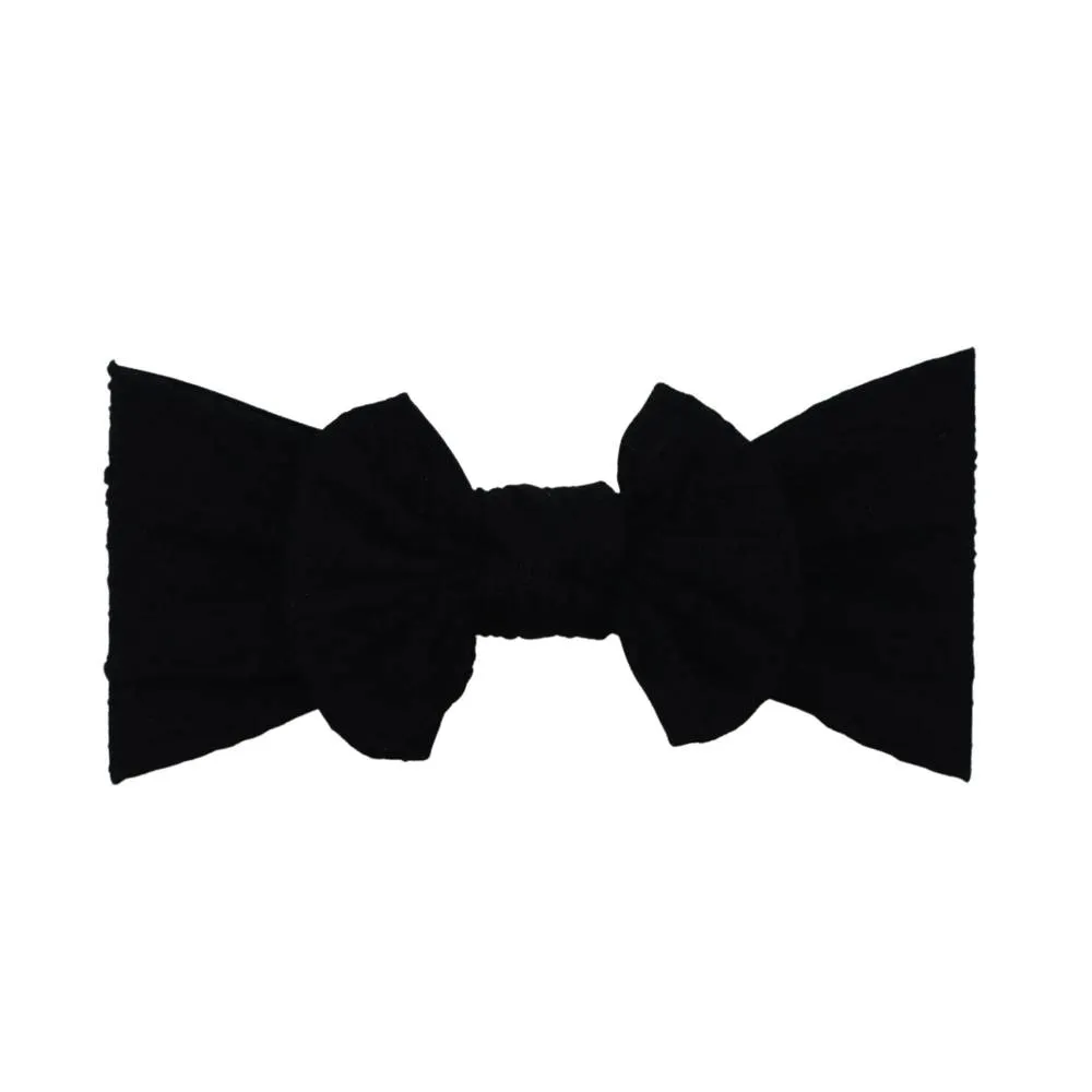 Baby Top Knot Single Bow Headband Black