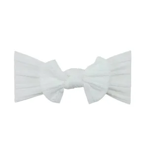 Baby Top Knot Single Bow Headband White