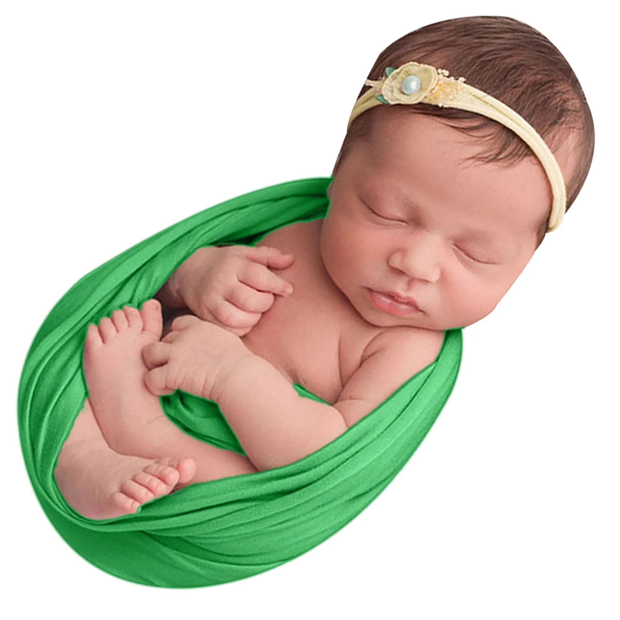 Babymoon Jersey Stretchable Baby Photography Shoot Wrap Cloth | Green