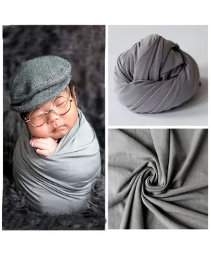 Babymoon Jersey Stretchble Baby Photography Shoot Wrap Cloth- Steel Grey