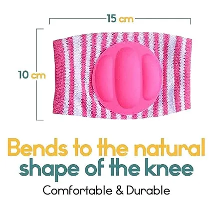 Babymoon Kids Padded Knee Pads for Crawling, Anti-Slip Stretchable Cotton Pack of 6 - Multi