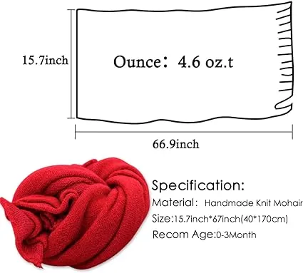 Babymoon Knitted Premium Wool Wrap | Baby Photography Shoot Wrap | Red