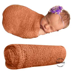 Babymoon Mohair Stretchble Baby Photography Shoot Wrap Cloth - Orange