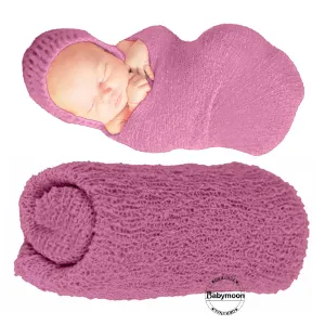 Babymoon Mohair Stretchble Baby Photography Shoot Wrap Cloth - Pink