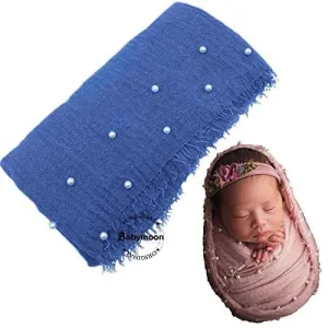 Babymoon Pearl Wrap Stretchble Baby Photography Shoot Wrap Cloth-Blue