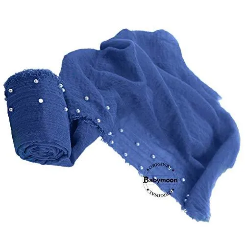 Babymoon Pearl Wrap Stretchble Baby Photography Shoot Wrap Cloth-Blue