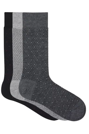 Balenzia Men's Small Polka Modal Crew length Socks (Pack of 3 Pairs/1U)