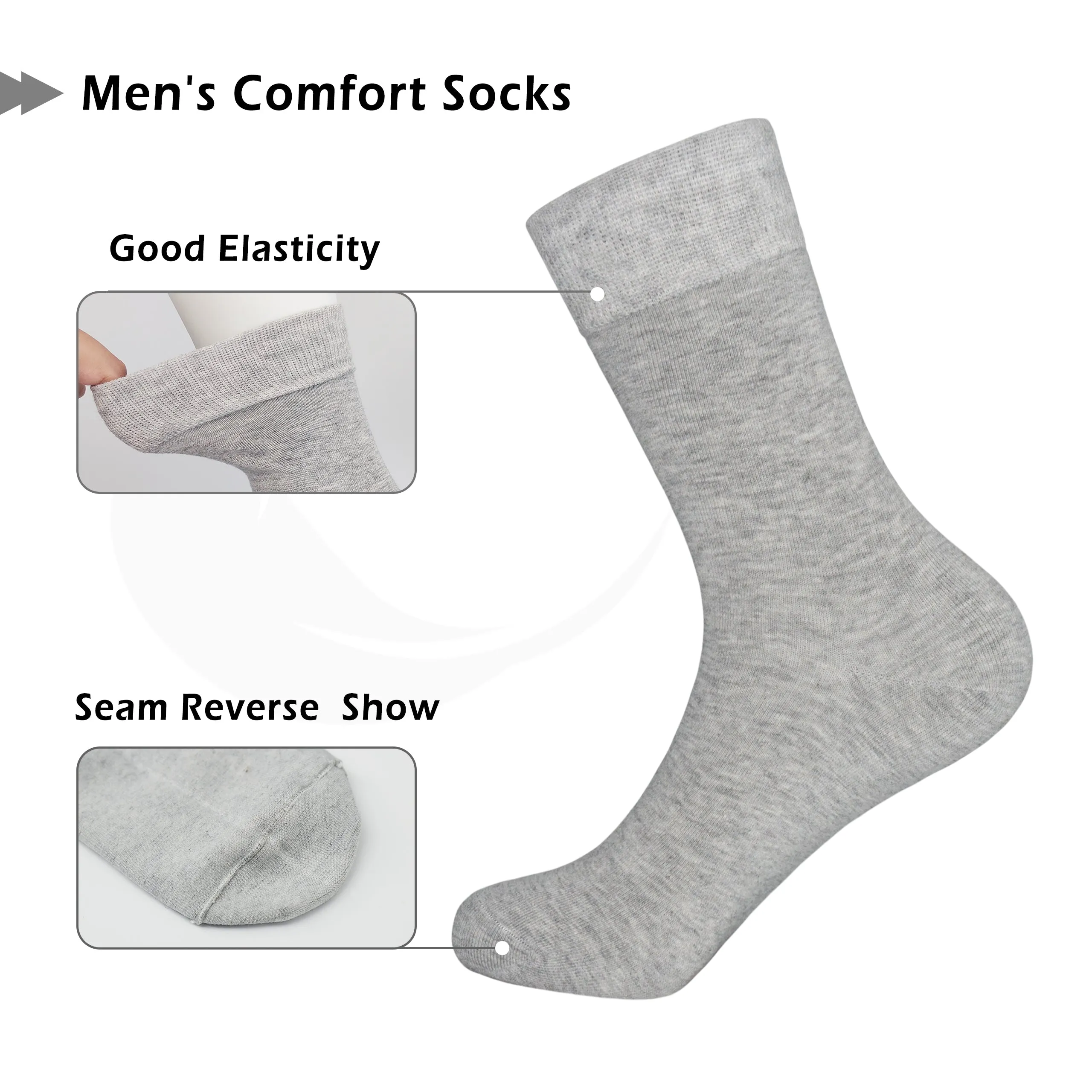 Bamboo Dress Men Sock Thin Soft Crew Anti Odor Lightweight Sock Odor Resistant Breathable Sock 9-13,5 Pairs