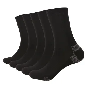 Bamboo Men Cushion Ankle Socks Moisture Wicking Quarter Work Running Socks Padded Odor Resistant Athletic Sock 5 Pairs