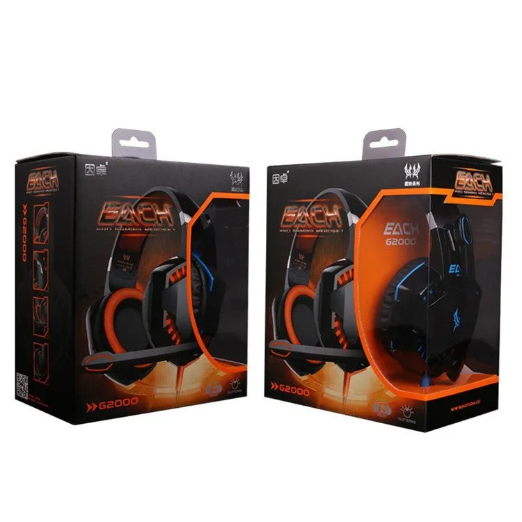 Best PC Gamer casque EACH G2000 Stereo Hifi Gaming Head Phones With Microphone Dazzle Lights Glow Game Music Headset