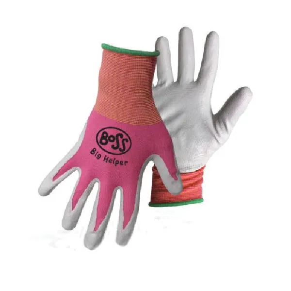 BOSS Big Helper 8438K Kid's Gloves, Nitrile/Nylon, Assorted