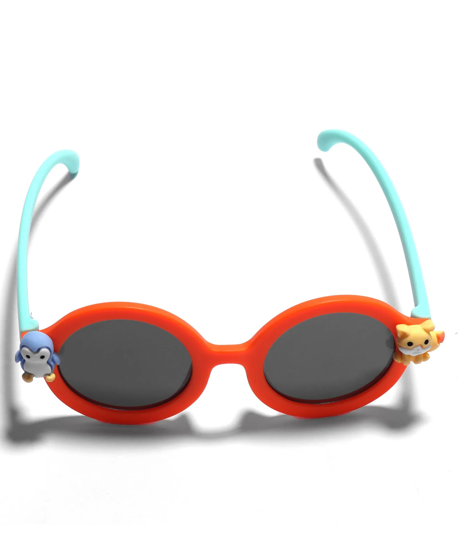 CARTOON APPLIQUE ROUND SUNGLASSES - ORANGE