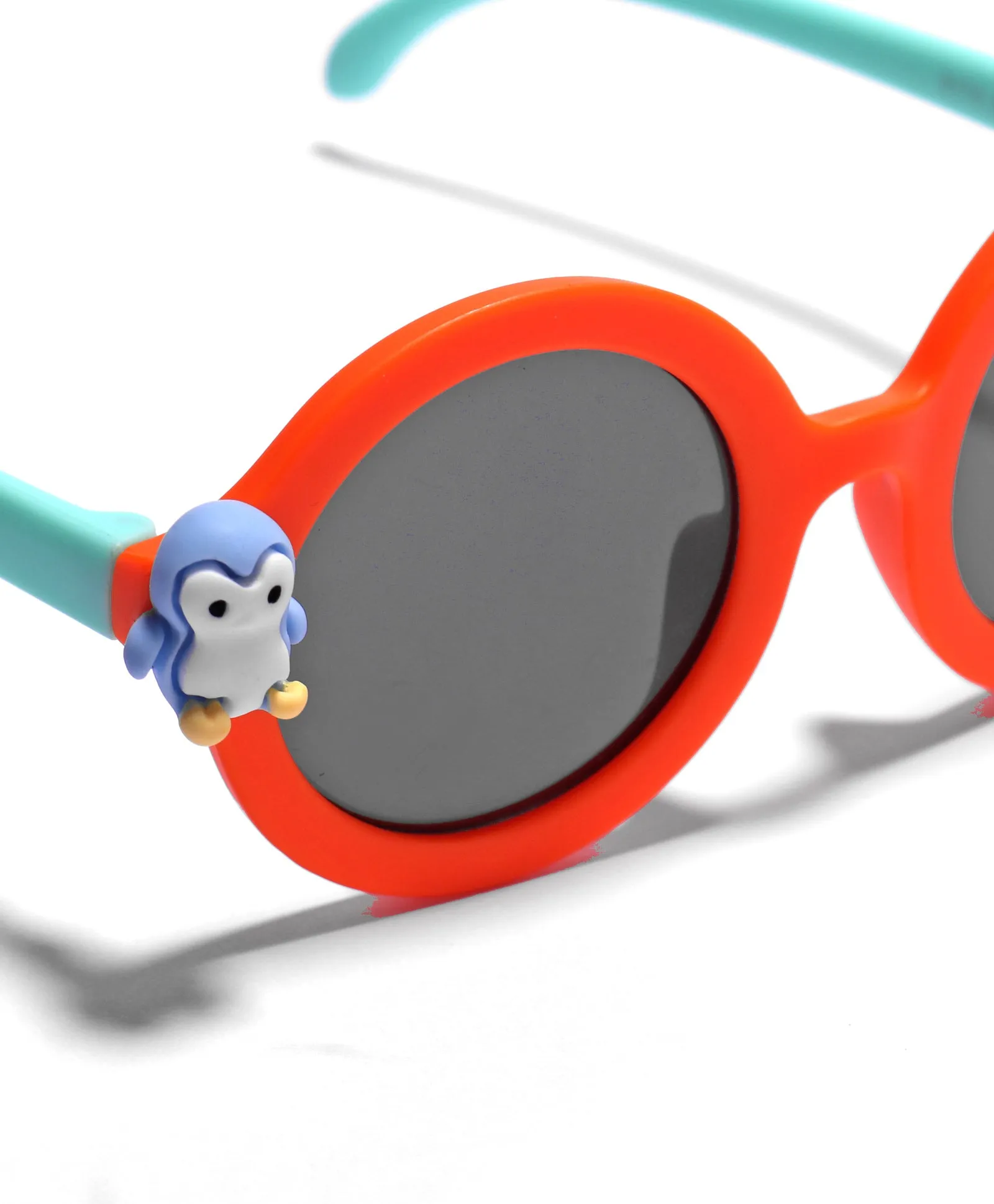 CARTOON APPLIQUE ROUND SUNGLASSES - ORANGE