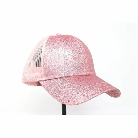 CC Beanie Ponytail Glitter Hats