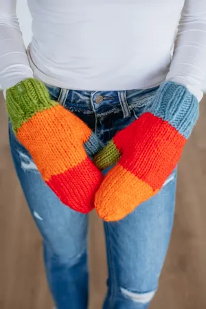 Chilly Greetings Mittens - Tangerine