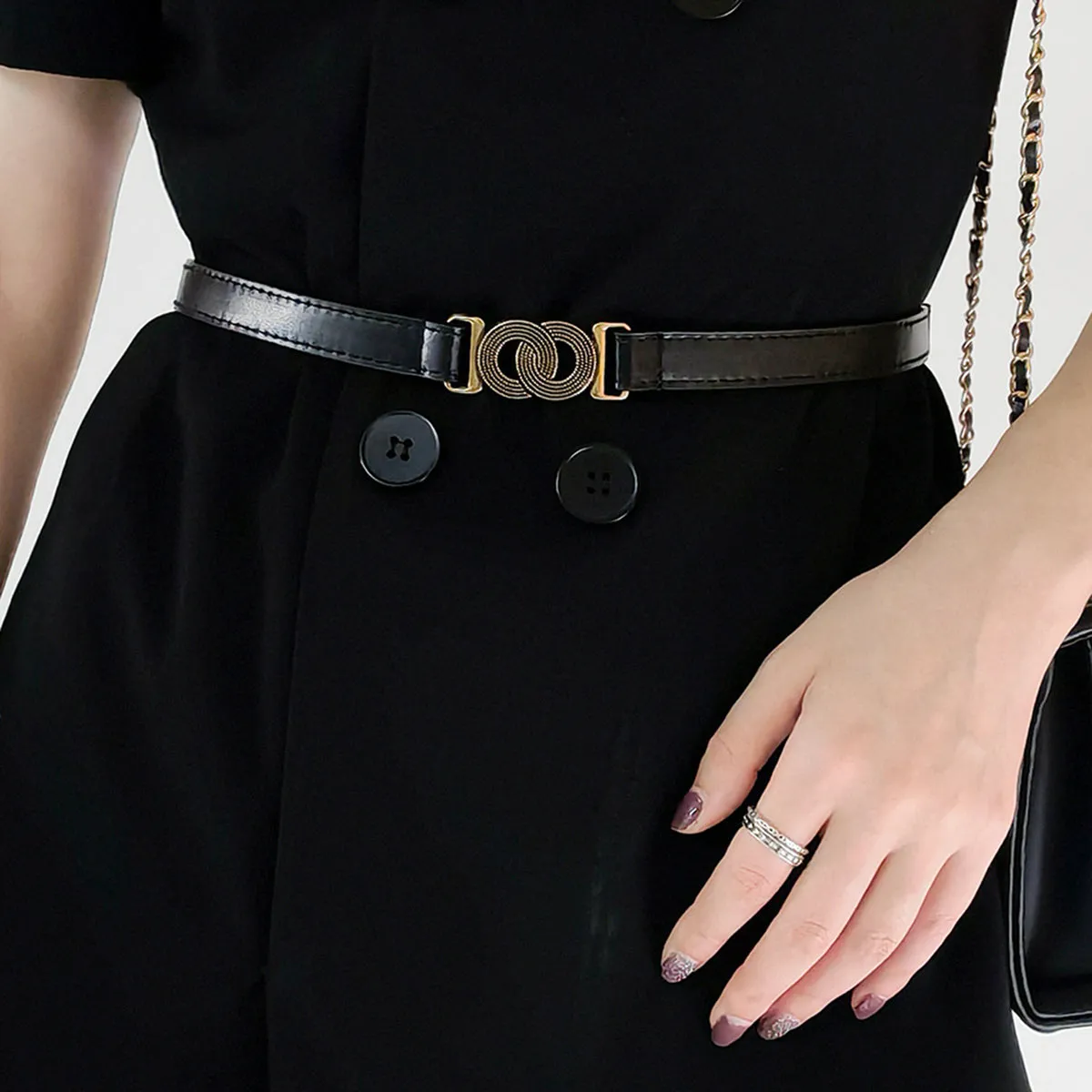 Edda Alloy Buckle PU Belt