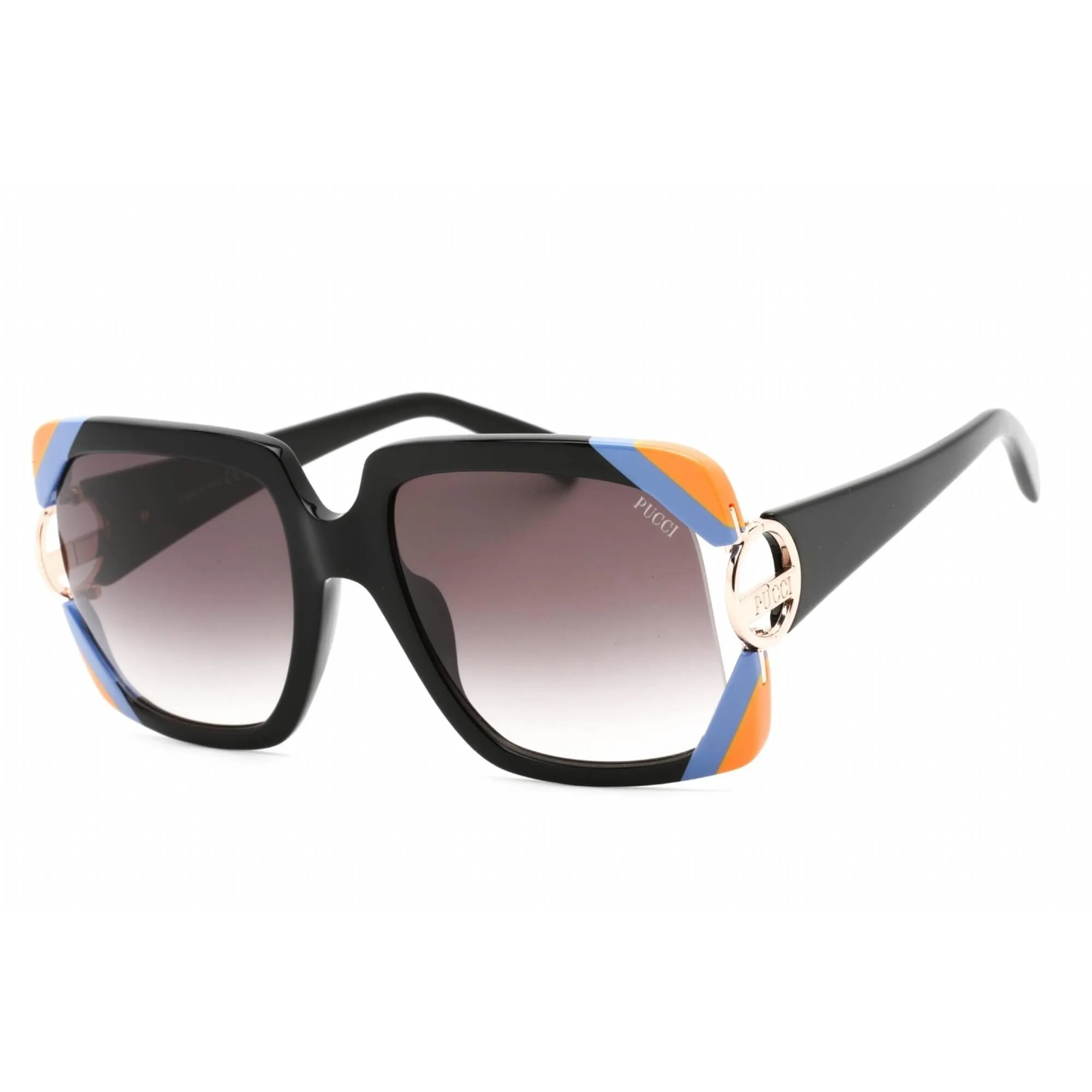 Emilio Pucci Women's Sunglasses - Black/Other Full Rim Rectangular Frame | Ep0159 05B