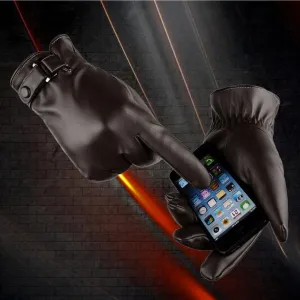 FEITONG Leather Driving Gloves with Touch Screen