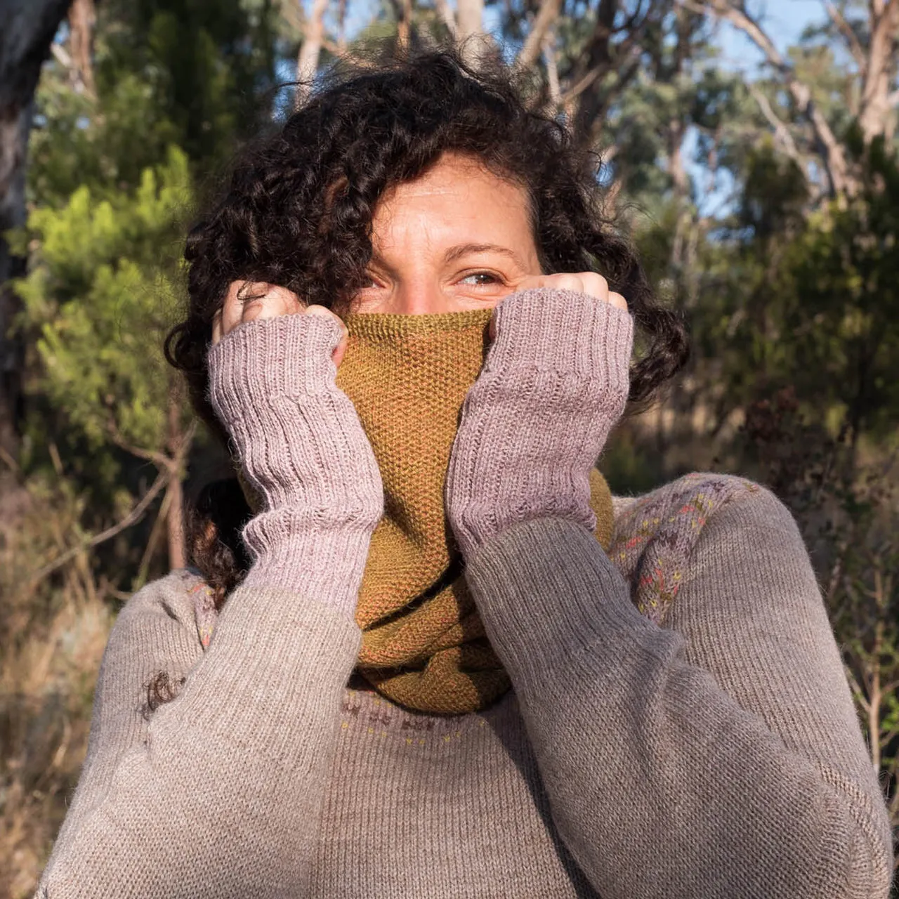 Fingerless Mits - Alpaca Rib (Adults)