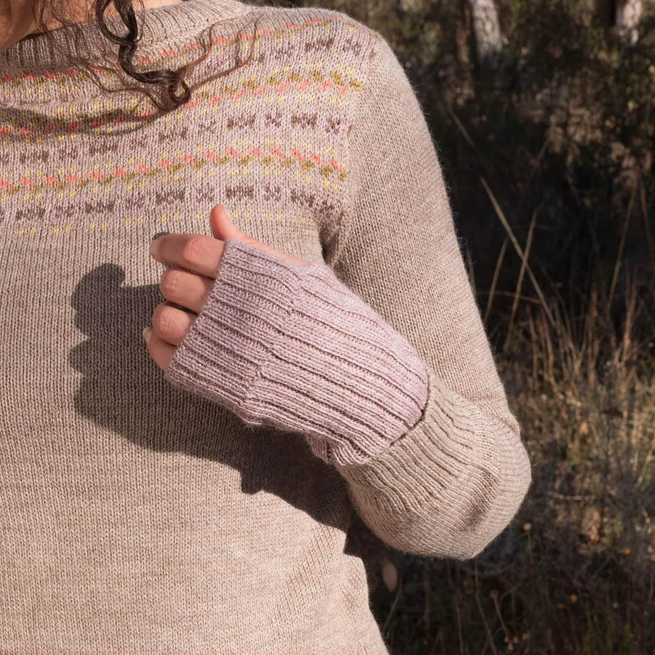 Fingerless Mits - Alpaca Rib (Adults)