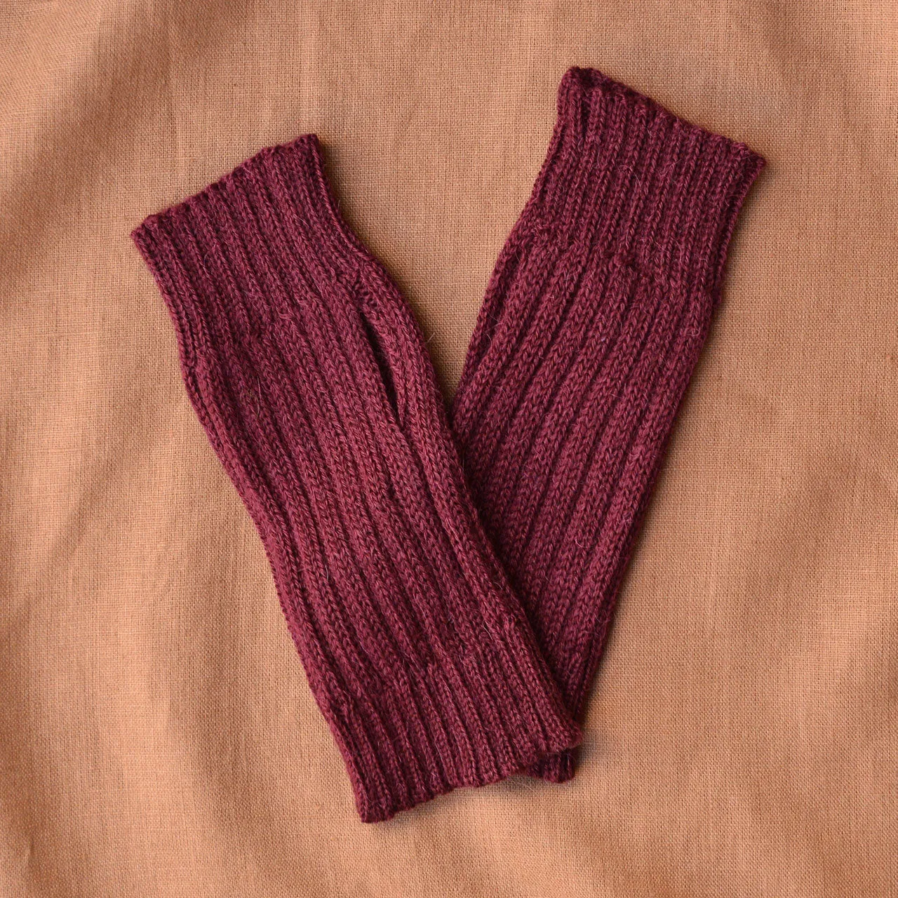 Fingerless Mits - Alpaca Rib (Adults)