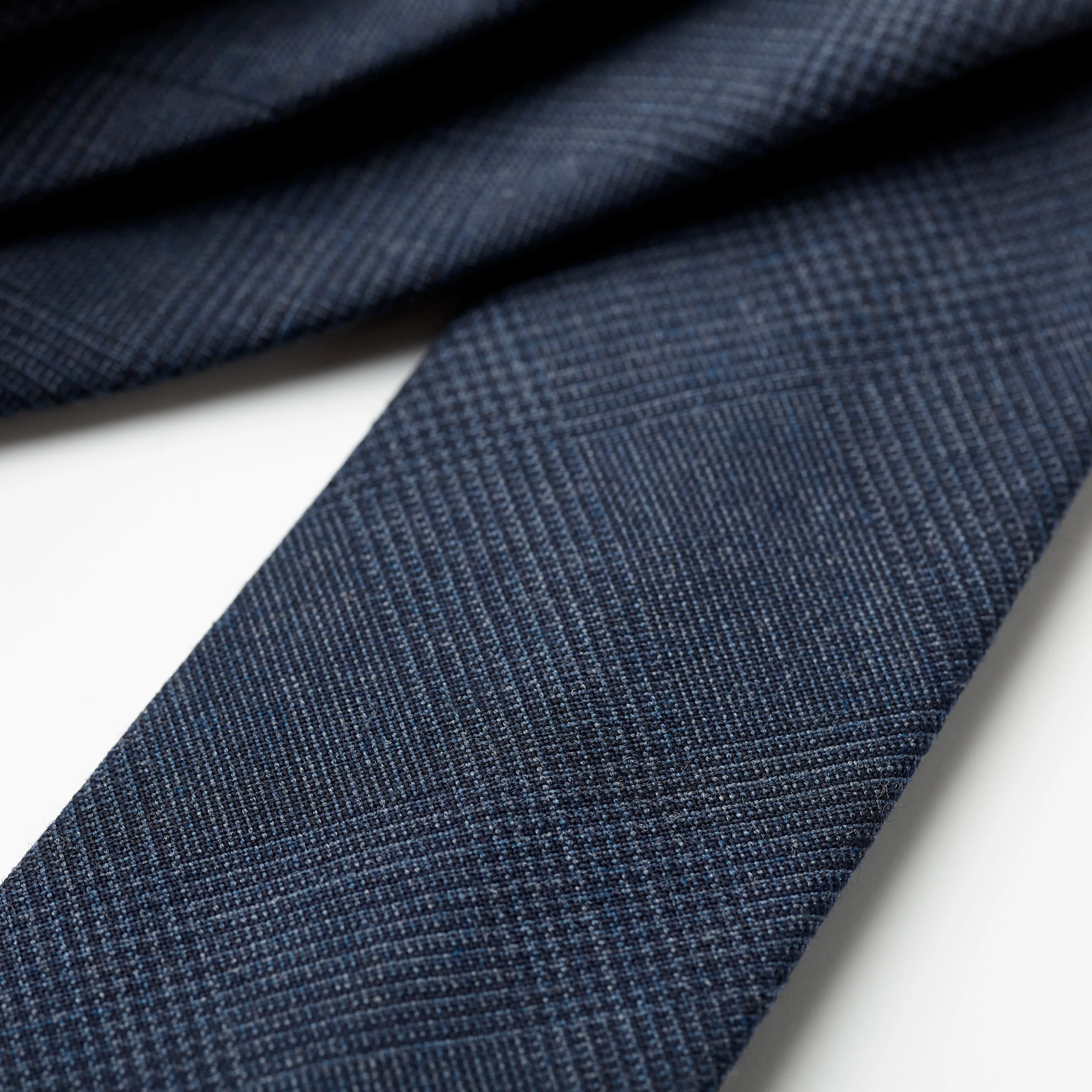 Fox 4 Fold Blue Check Worsted Anniversary Edition Tie