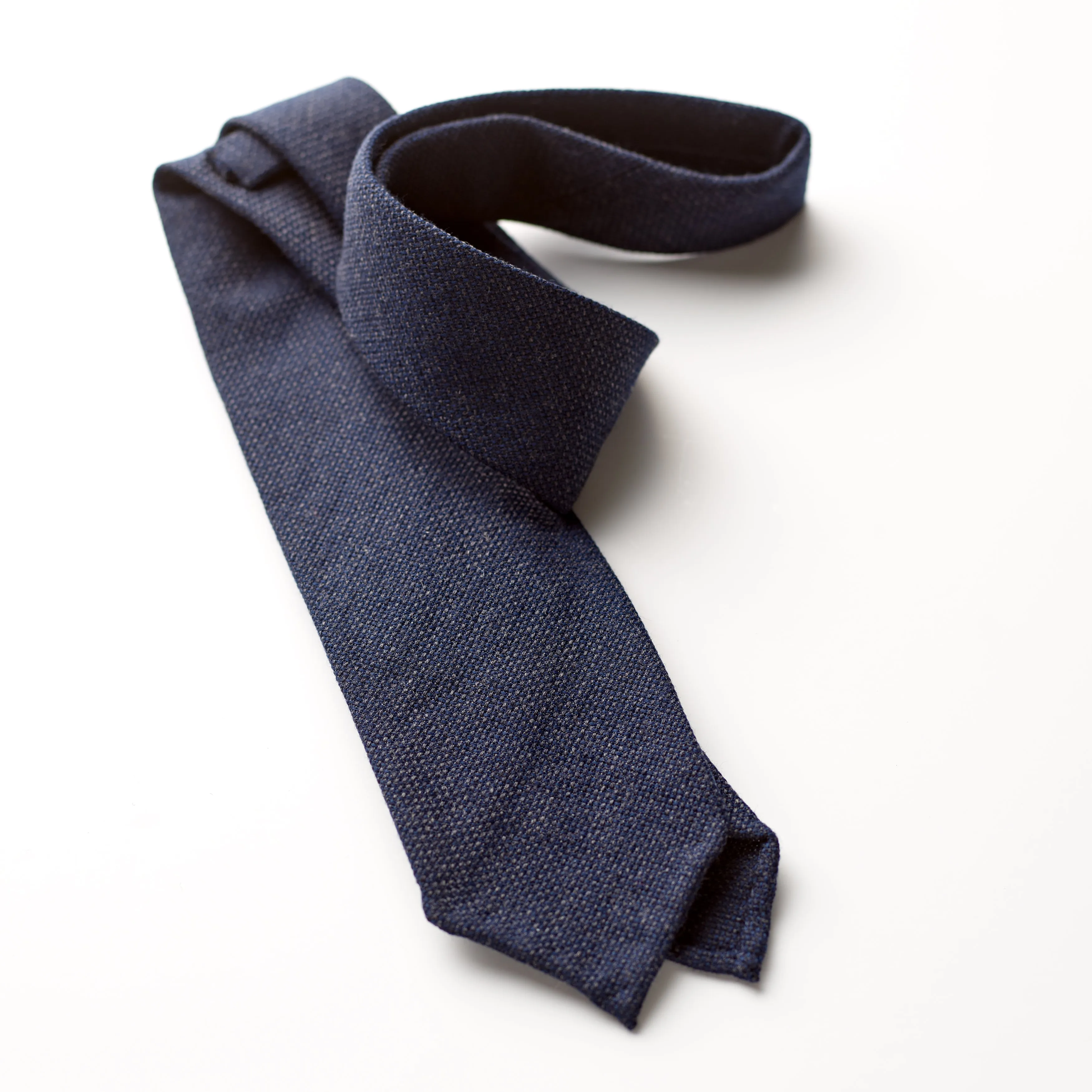 Fox 4 Fold Navy Basket Weave Tie