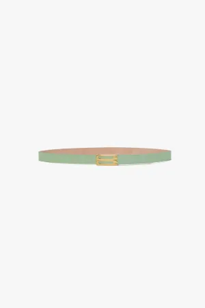 Frame Belt In Jade Grained Leather