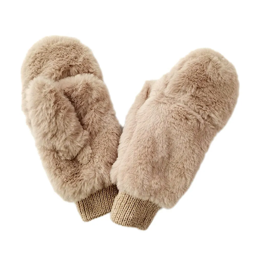 Fur Convertible Mittens