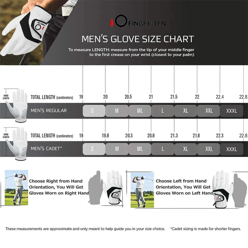 Golf Gloves Men Leather All Weather Grip 5 Pack