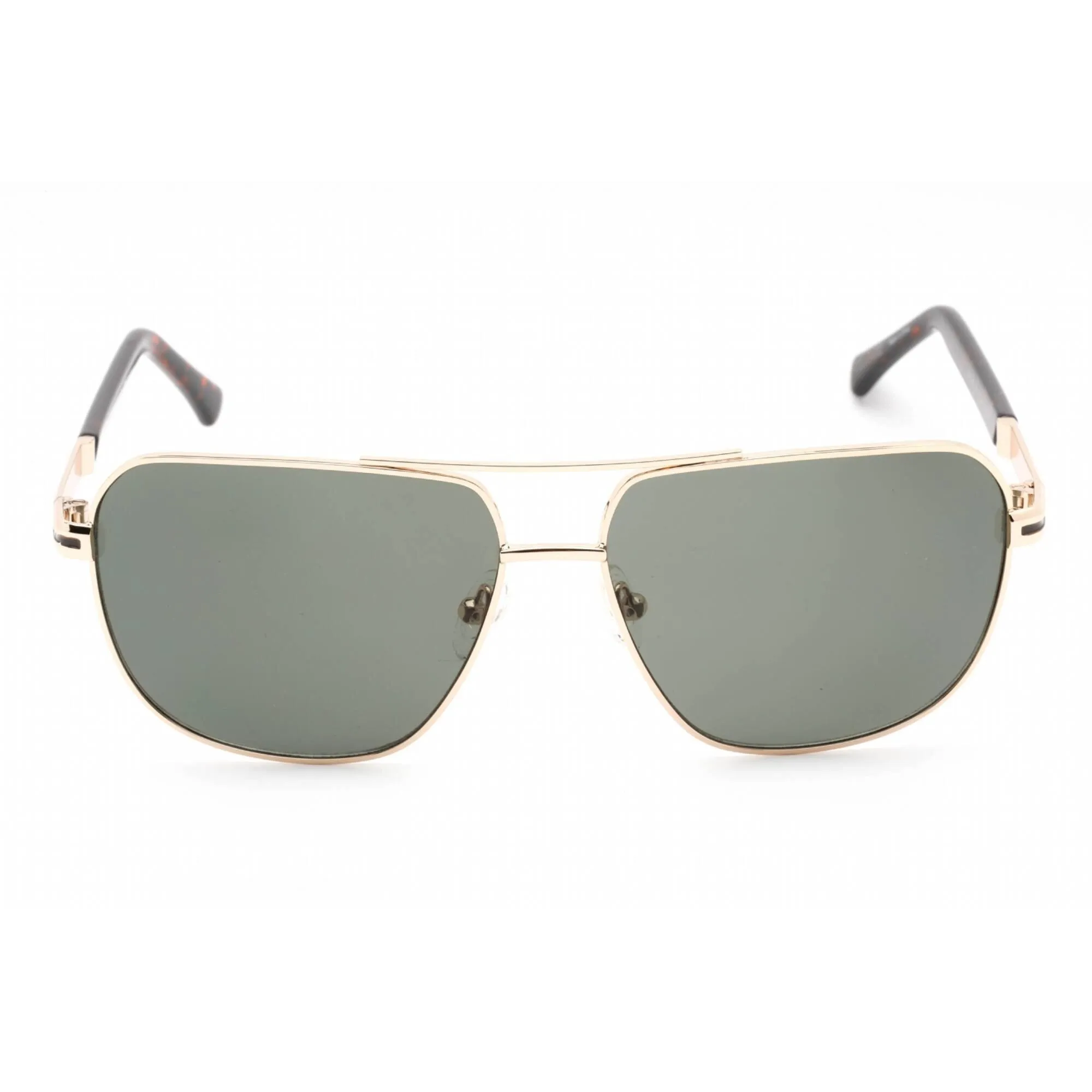 Guess Factory Men's Sunglasses - Gold Rectangular Metal Frame Green Lens | GF0245 32N