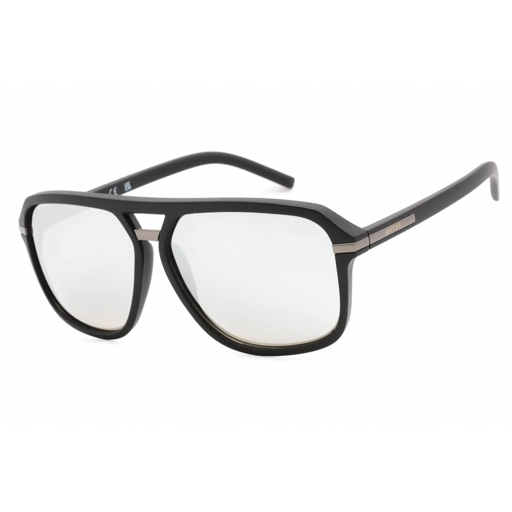 Guess Factory Men's Sunglasses - Matte Black Plastic Smoke Mirror Lens | GF0258 02C