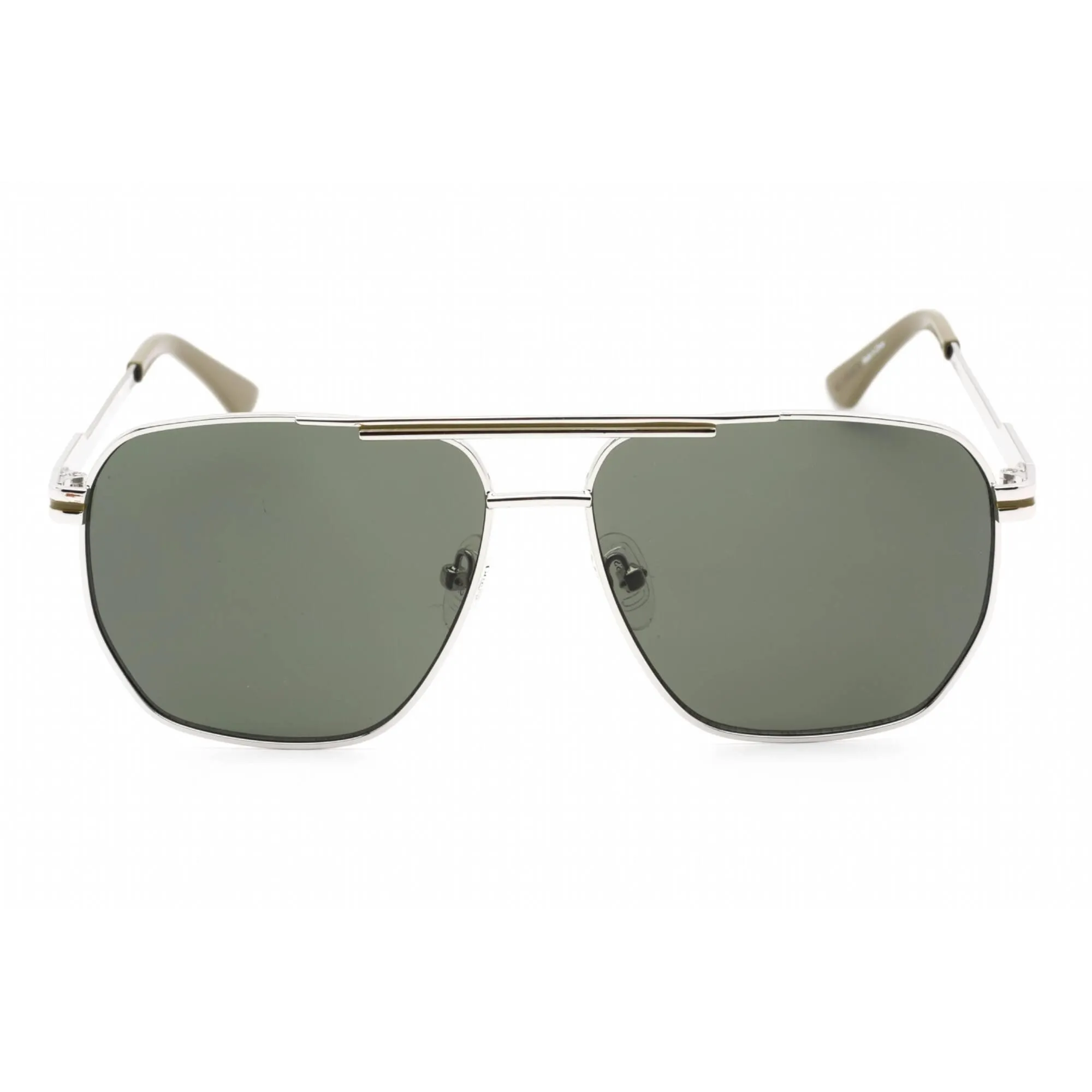 Guess Factory Men's Sunglasses - Shiny Light Nickeltin Frame Green Lens | GF0230 10N