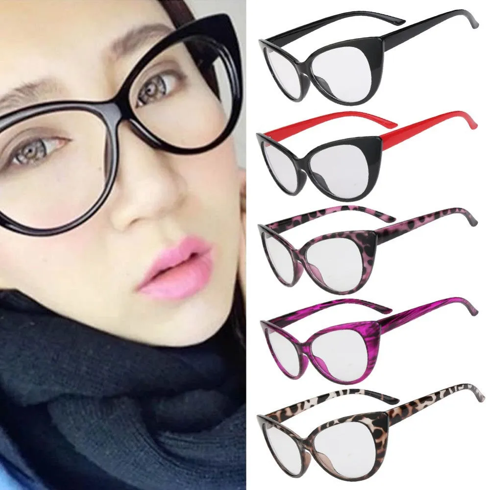 Hot Fashion Retro Sexy Women Eyeglasses Frame Cat Eye Clear Lens lady Eye Glasses