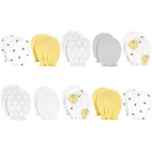 Hudson Baby Cotton Scratch Mittens, Bee