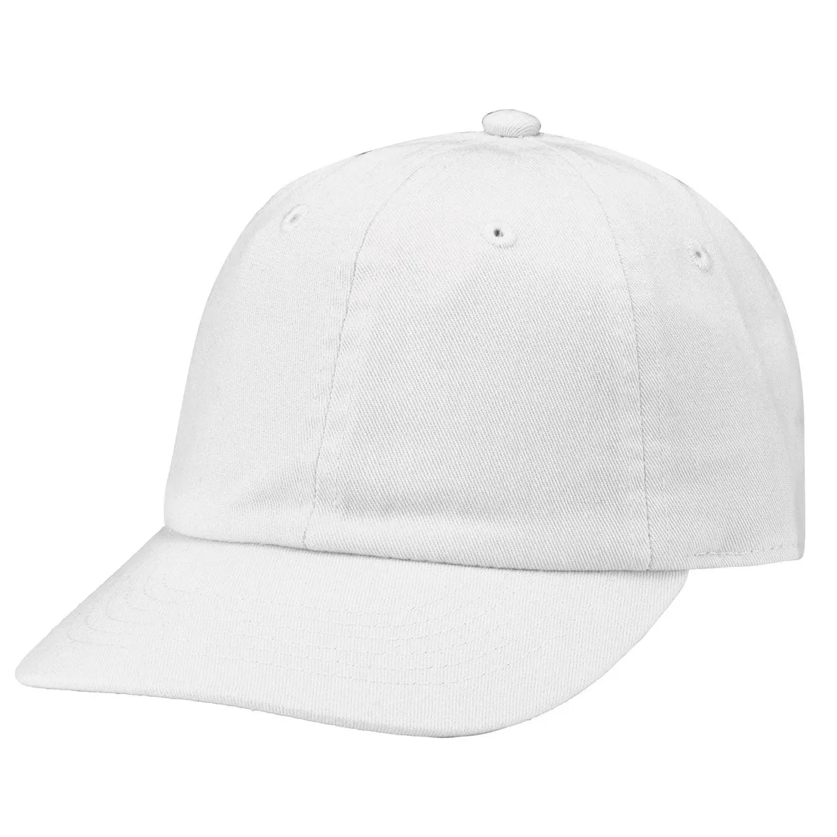 Kids Baseball Cap Cotton Adjustable Size - White