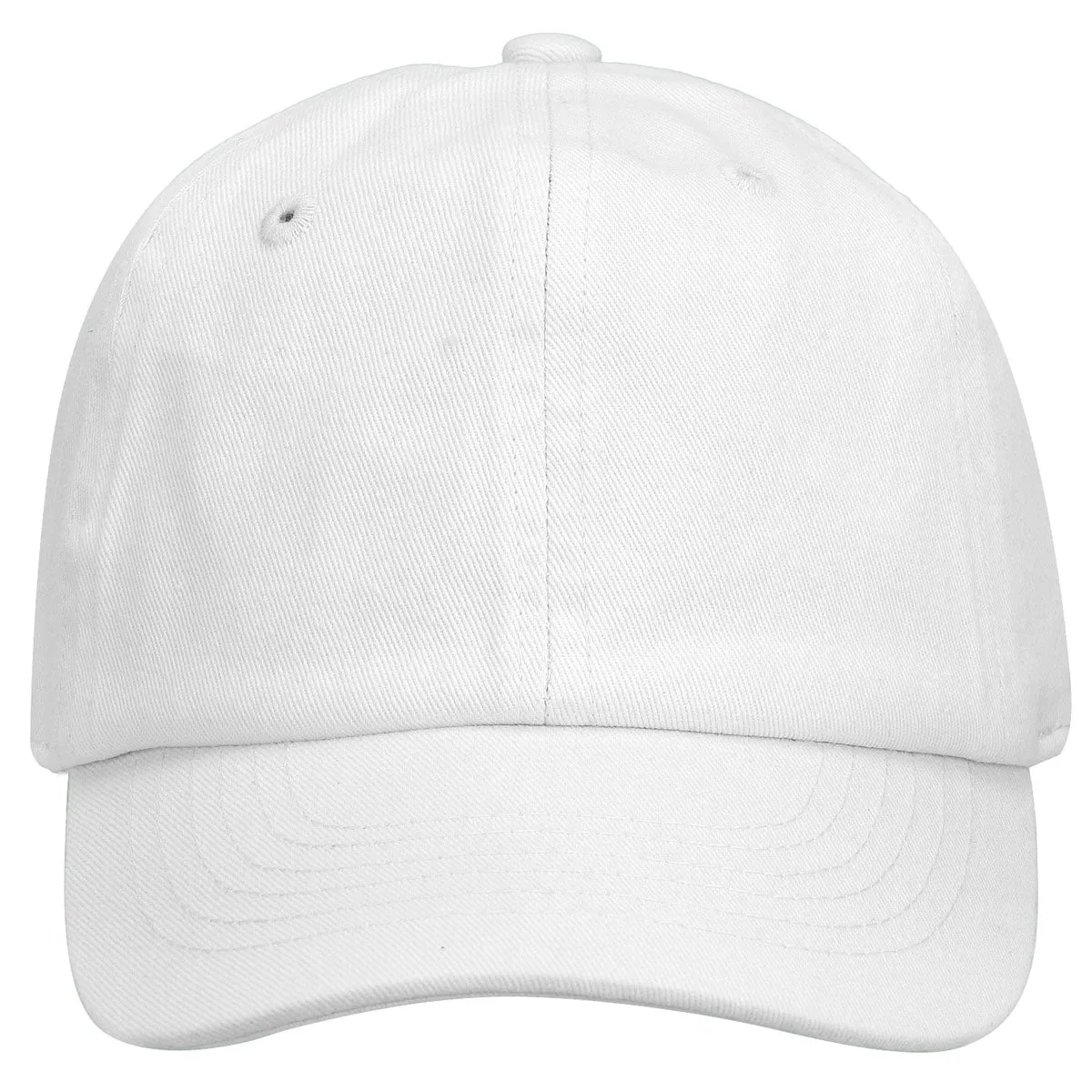 Kids Baseball Cap Cotton Adjustable Size - White