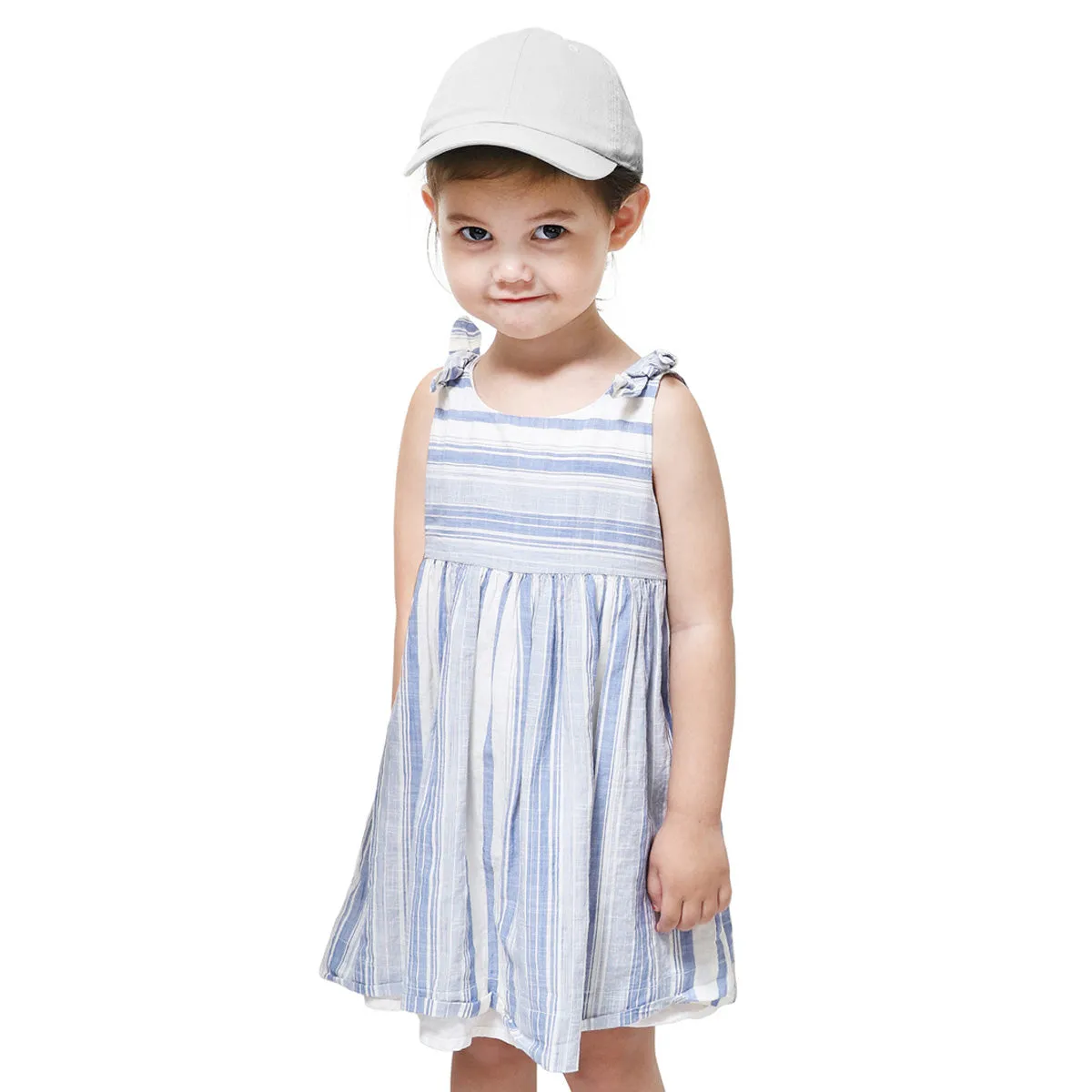 Kids Baseball Cap Cotton Adjustable Size - White