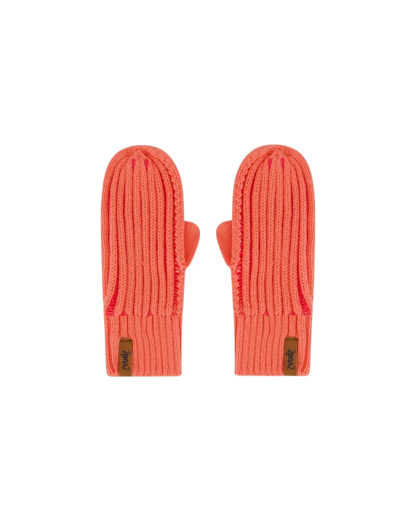 Knit Mittens Coral