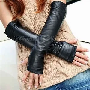 Ladies Long Sleeve Synthetic Leather