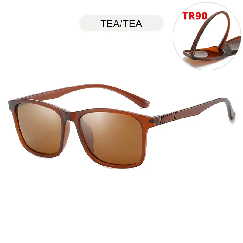 Light Weight TR90 Men Sun Glasses Classic Square Polarized Sunglasses For Male High Quality Driving Eyewear Outdoor Shades UV400